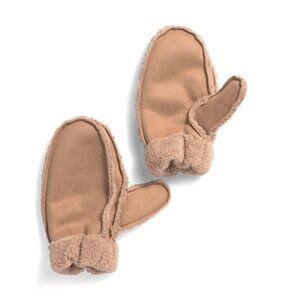 HAT ATTACK natural Sherpa Cuff Mittens